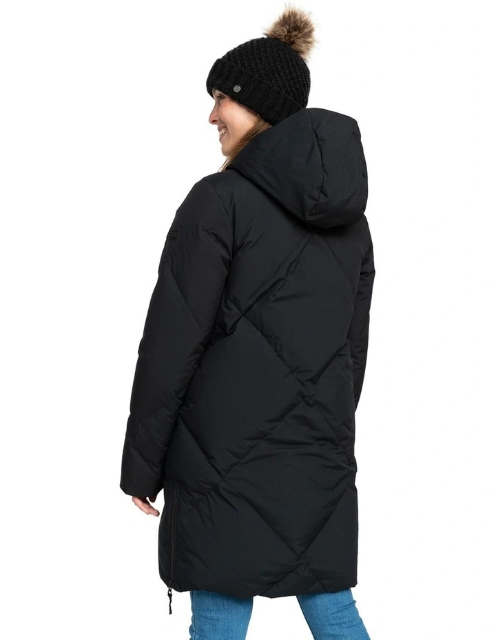 Abbie Longline Winter Jacket in True Black