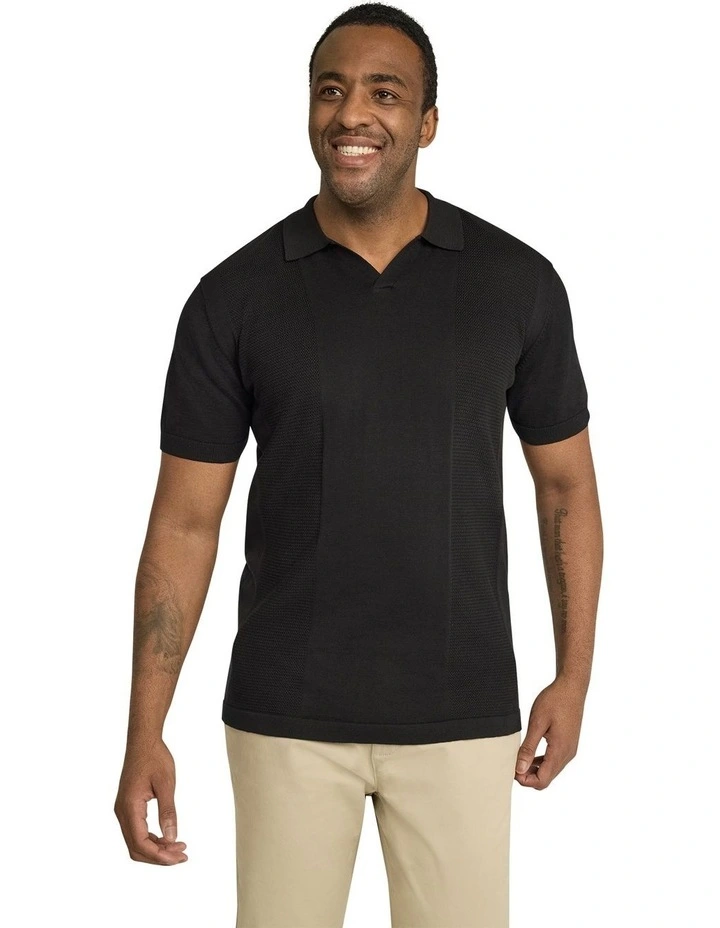 Lloyd Knitted Polo Shirt in Black