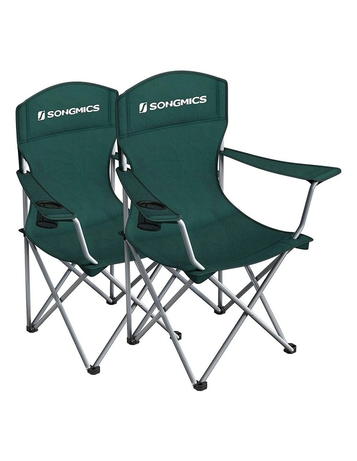 Portable Folding Camping Outdoor Fishing Hiking Beach Chairs set of 2 in Green