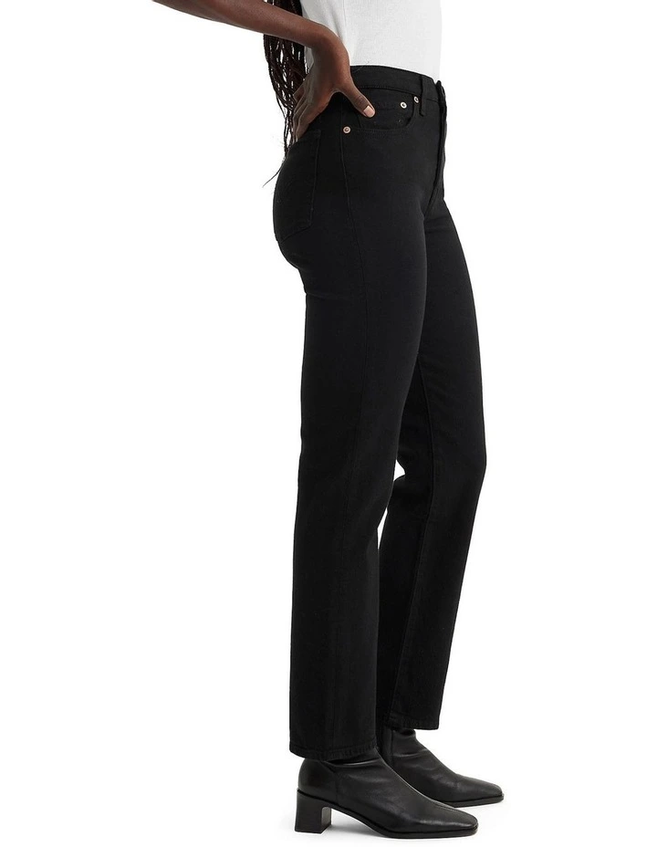 Wedgie Sprout Cotton Straight Leg Jeans in Black