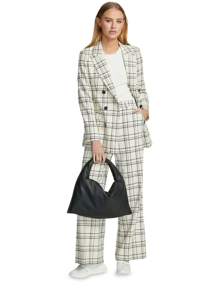 Billie Eco Suit Jacket in Ivory/Black