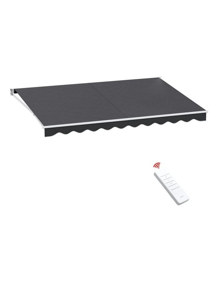 Retractable Folding Arm Awning Motorised Sunshade 4.5x3m in Grey