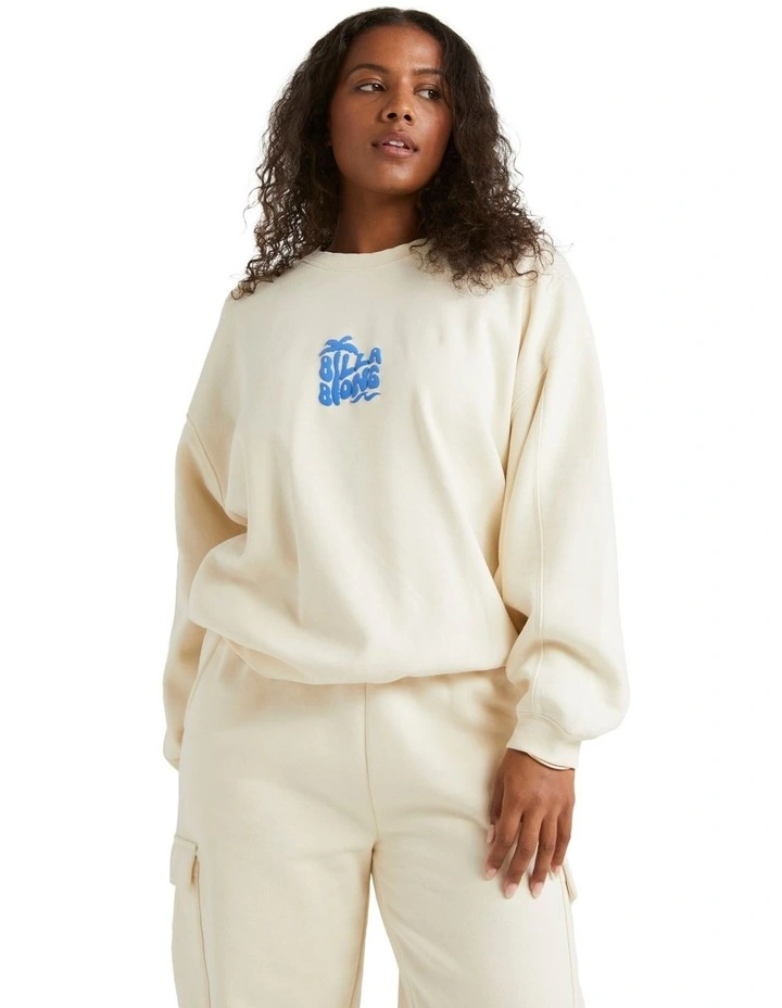 Palm Life Kendall Crew Jumper in White Cap