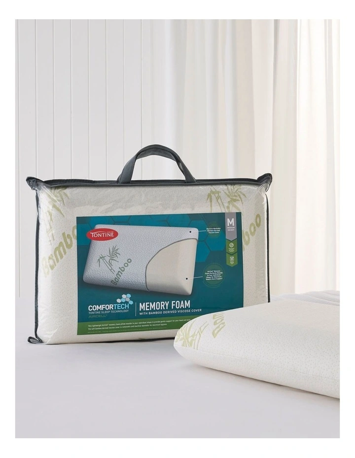 Comfortech Memory Foam Pillow With Bamboo Cover