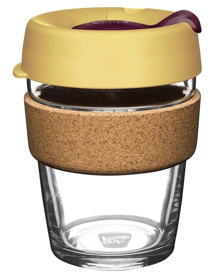 Brew Cork, Reusable Glass Cup M 12oz/340ml in Nightfall