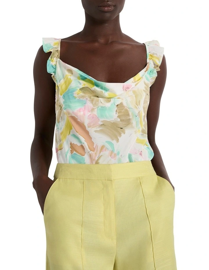 Fete Night Feelings Silk Top in Seafoam