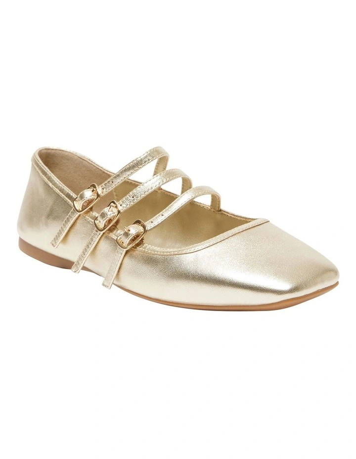 Millie Flat Shoes in Gold Metallic