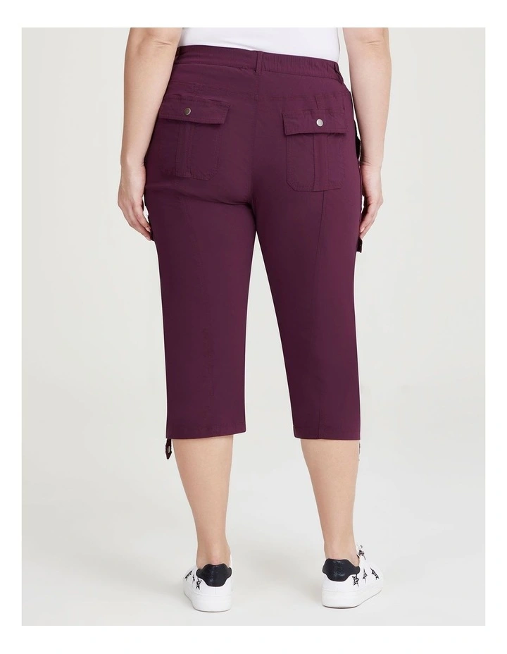 Castaway Cargo Crop Pant in Merlot