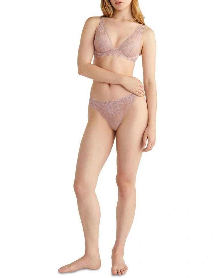 Seductive Comfort Lotus Floral Thong in Pink