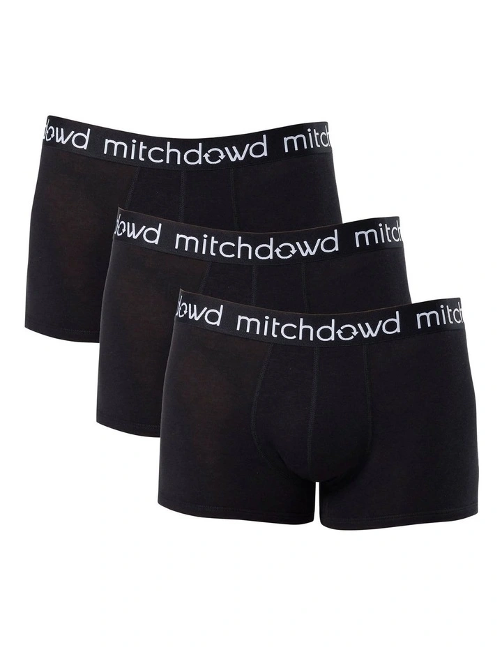 Bamboo Mid Length Trunk 3 Pack in Black