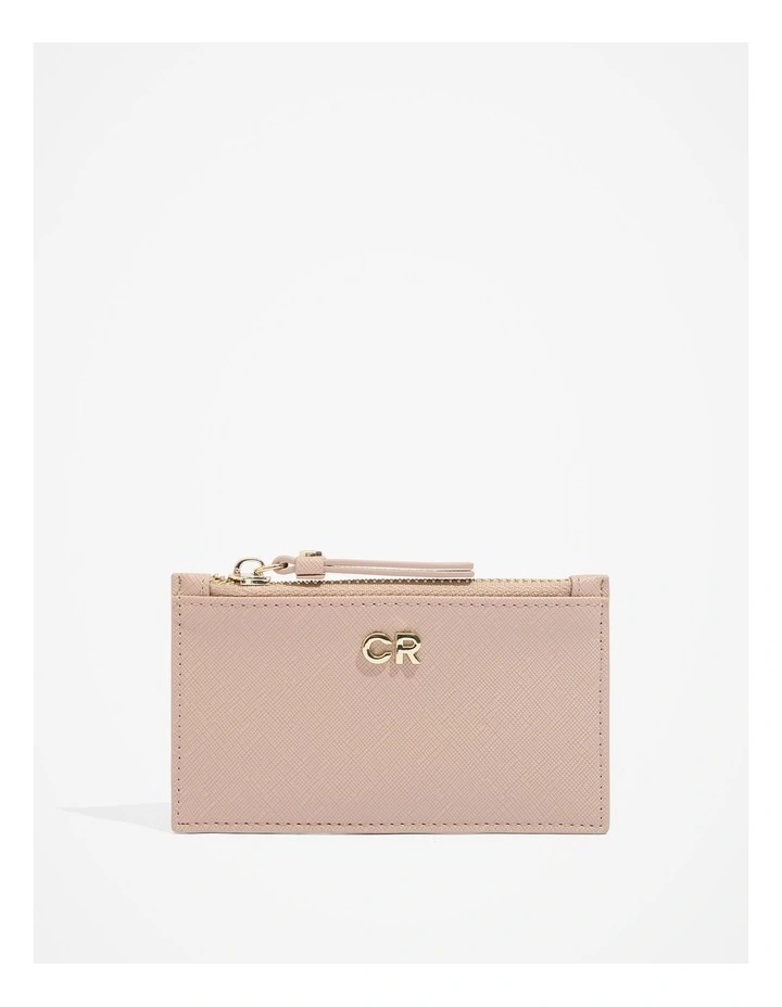 Branded Credit Card Purse in Sand