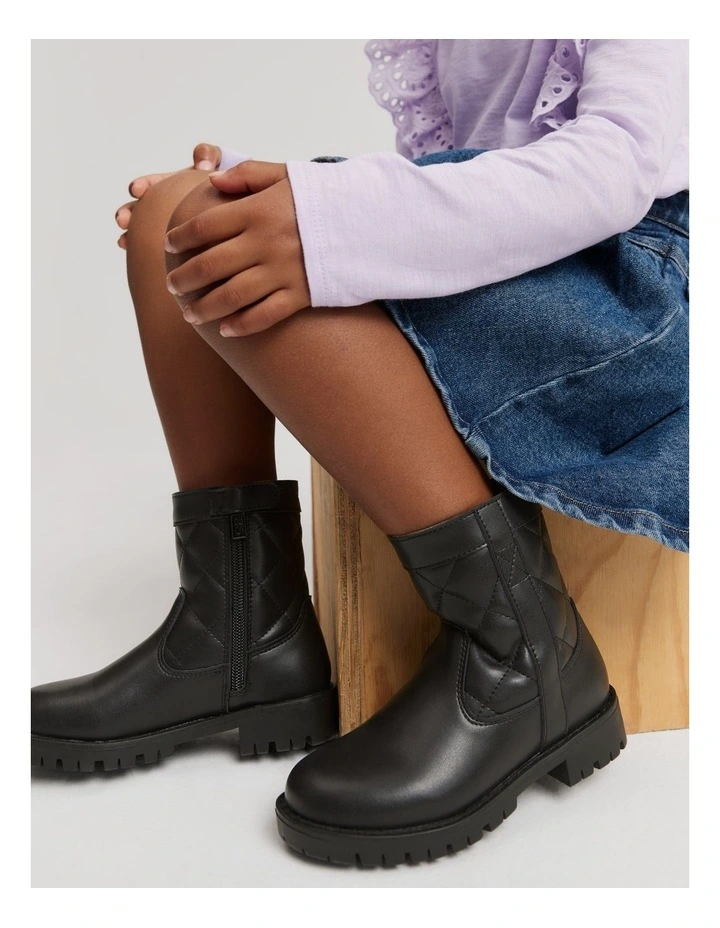 Quilted Boot in Black