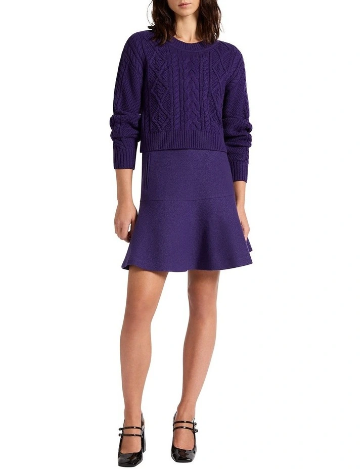 Blake Cropped Knit Top in Nightshade