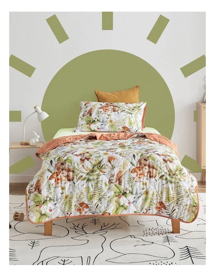 Furry Buddies Comforter Set in White