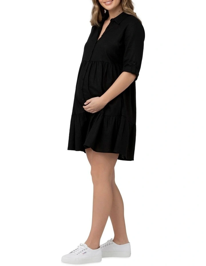 Adel Linen Dress in Black