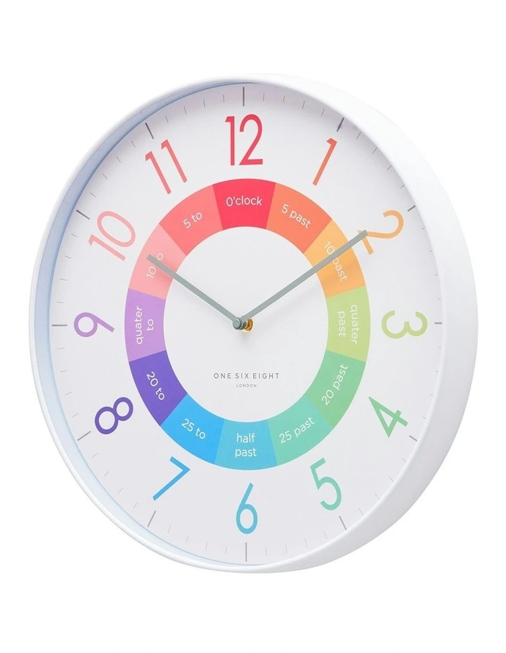 Happy Time Wall Clock 40cm in Rainbow