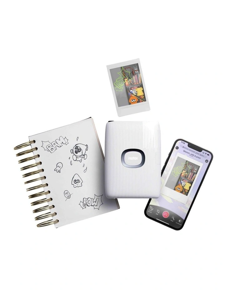 Instax Mini-Link 2 Special Edition With Splatoon 3 Case in White