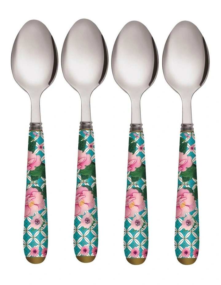 Teas & C's Silk Road Set of 4 Teaspoon Aqua