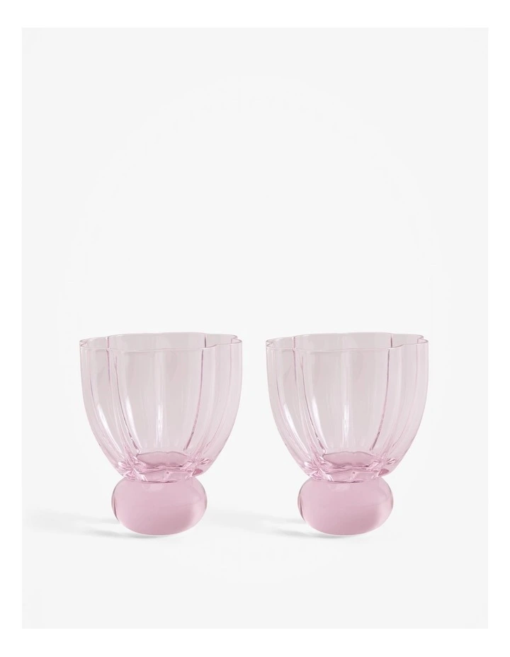 Hazel Cocktail Glass Set of 2 in Sugar Pink