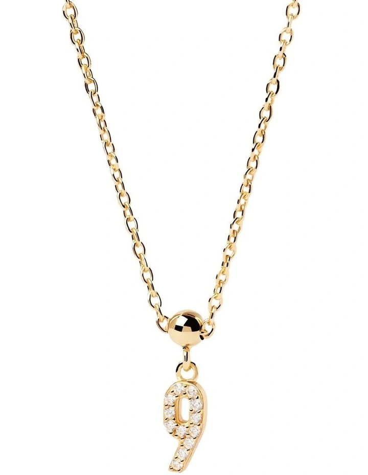 Number 9 Charm in Gold