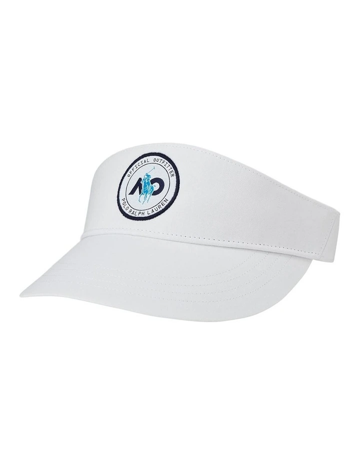 Australian Open Twill Visor Cap in White