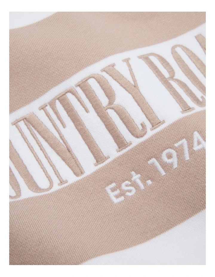 Heritage Stripe Sweat in Mushroom Stripe