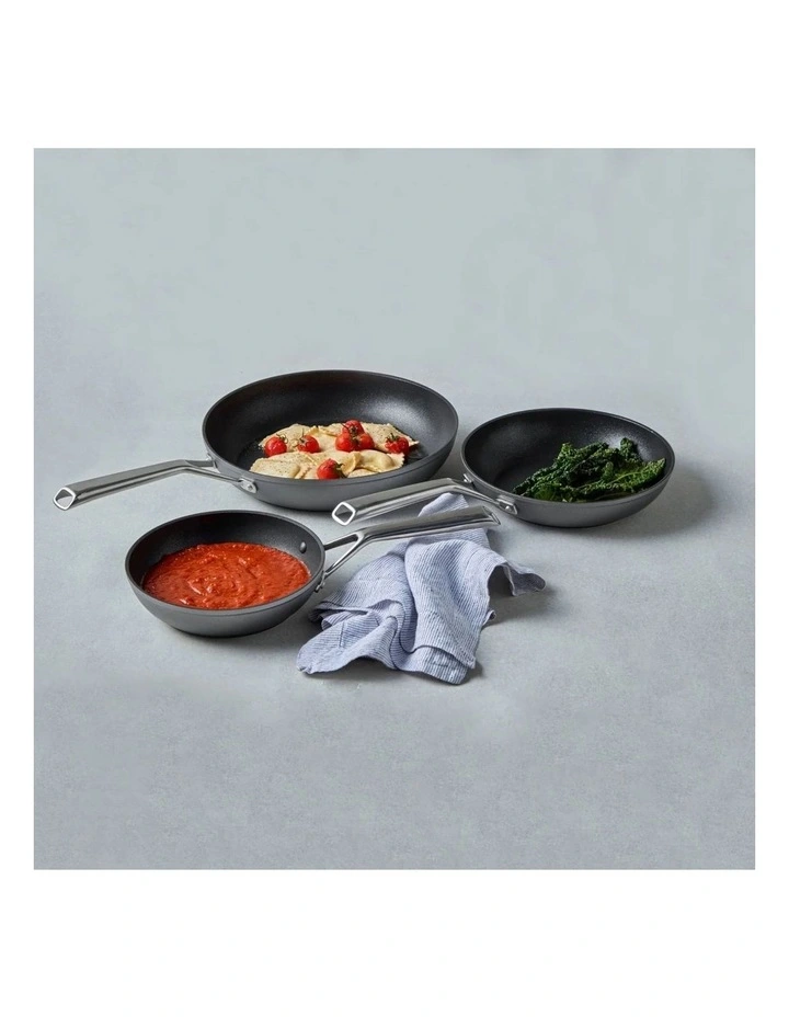 Per Bellezza Nonstick Induction Open Skillet Triple Pack in Grey