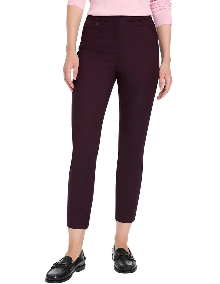 Sarah Compact Cotton Pant in Purple