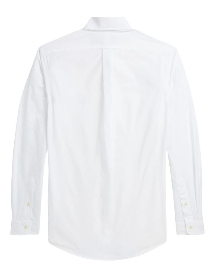 Classic Fit Stretch Poplin Shirt in White