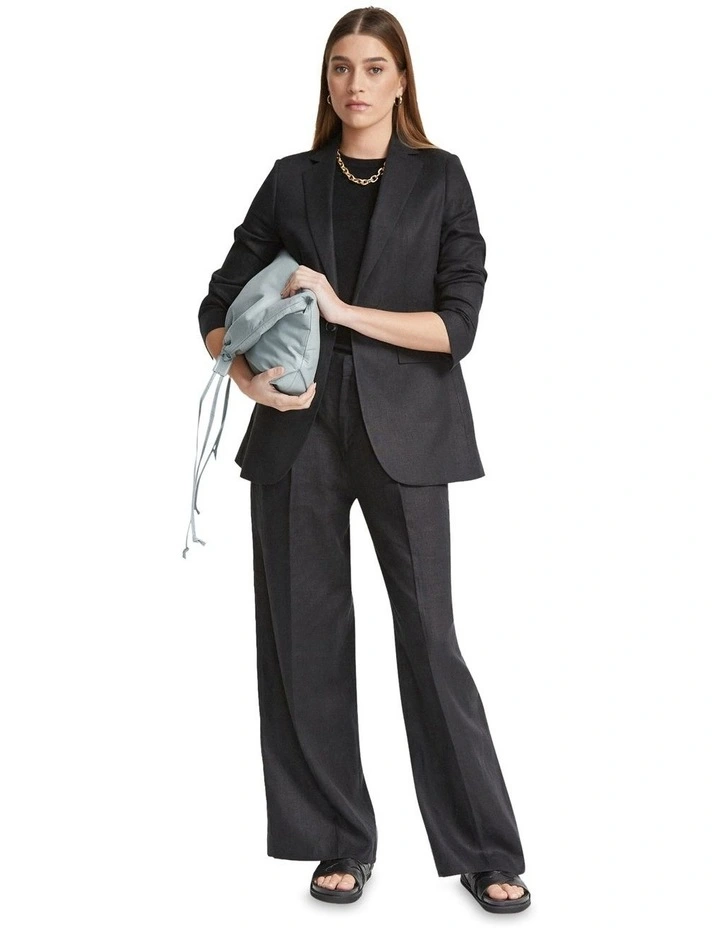 Lola Linen Jacket in Black