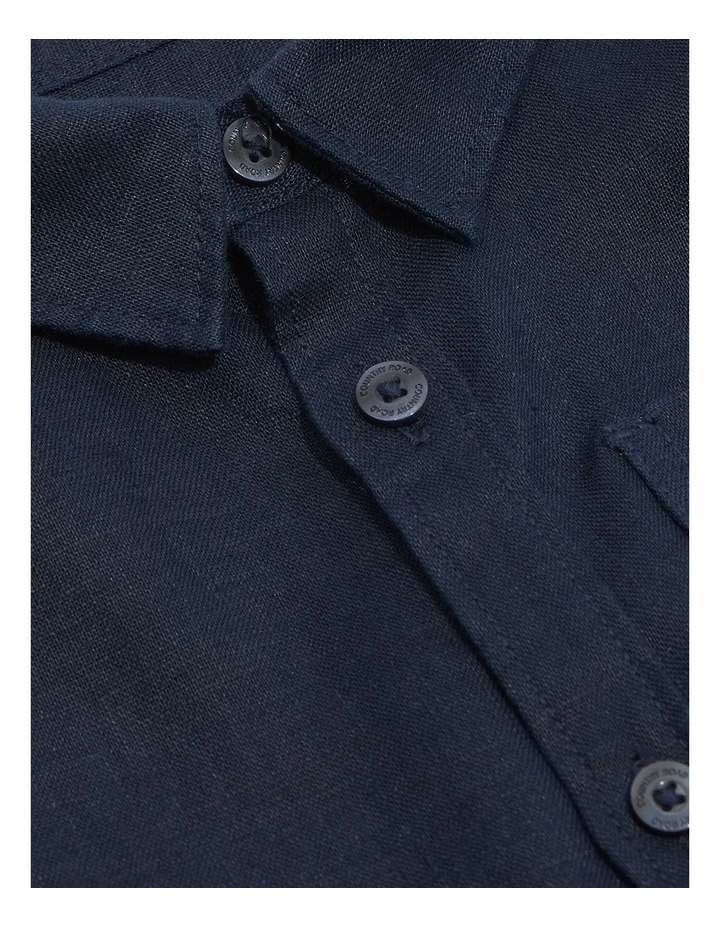 Organically Grown Linen Shirt in Navy