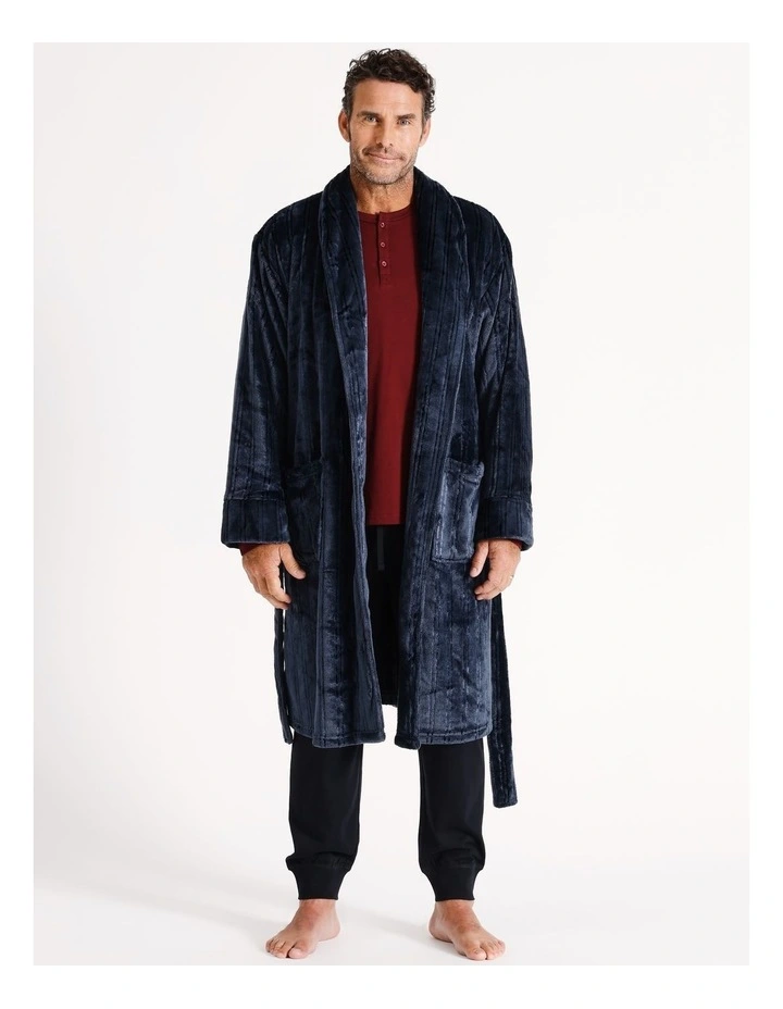 Self Stripe Shawl Robe