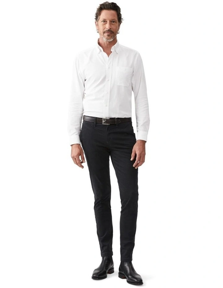 Collins Button Down Long Sleeve Shirt in White
