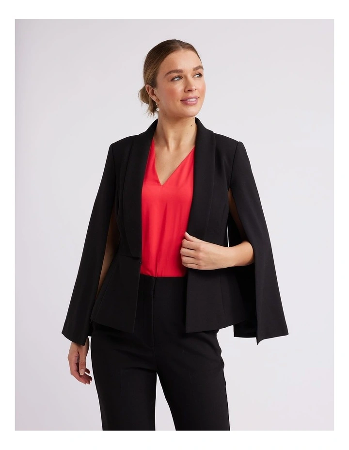 Sophie Cape Blazer in Black