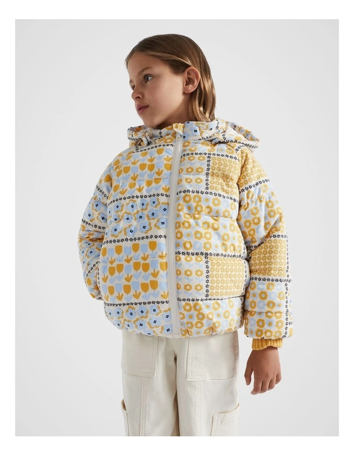 Floral Cord Jacket in Cream
