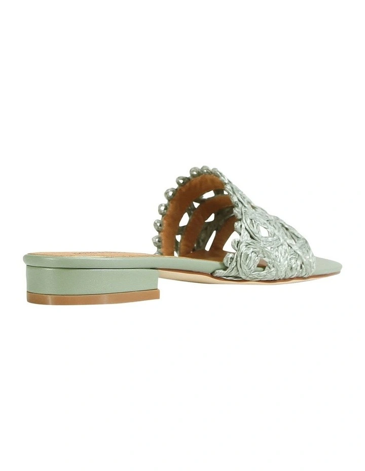 Can't Quit You Raffia Slide in Seafoam