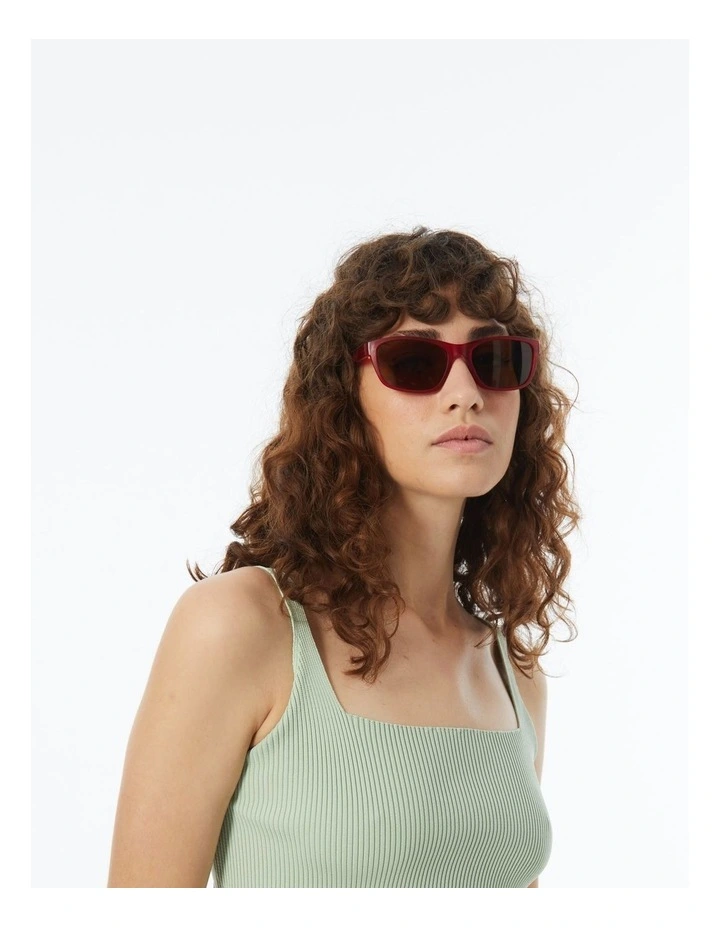 Polarised Brown Lenses Sunglasses in Red