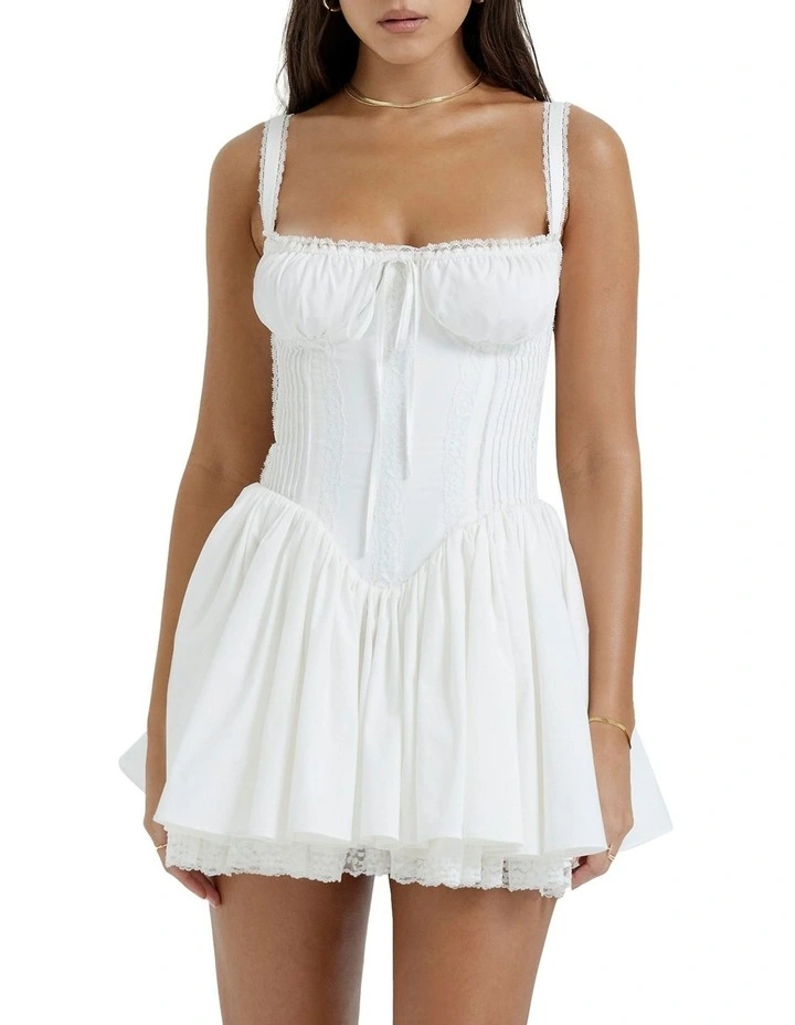Pietra Corset Mini Dress in White