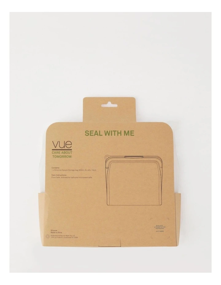 Silicone Ziplock Storage Bag 900ml in Clear