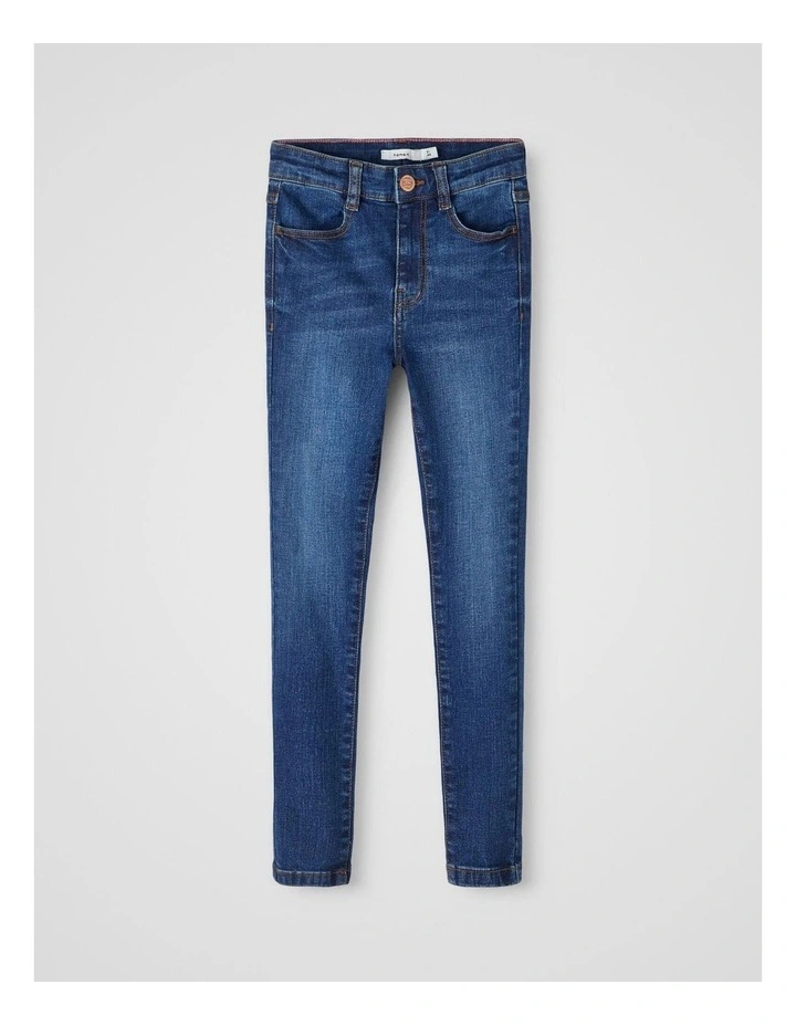 Polly High Waisted Jeans in Dark Blue Denim