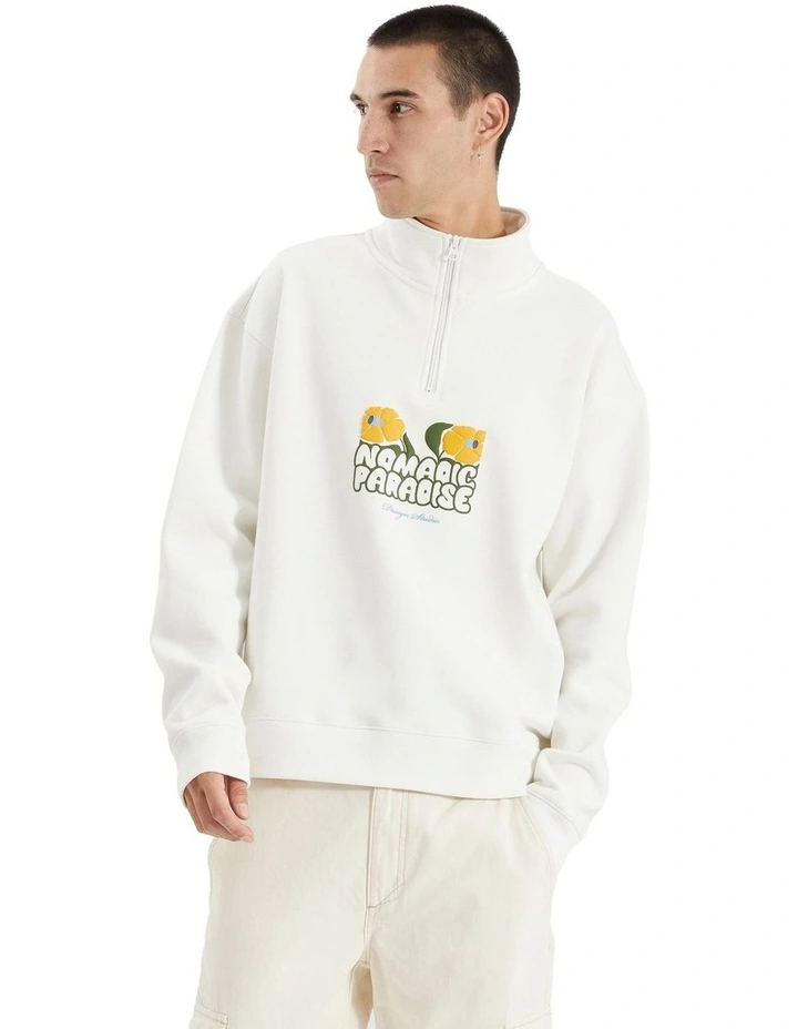Explore Quarter Zip Pullover in Natural White