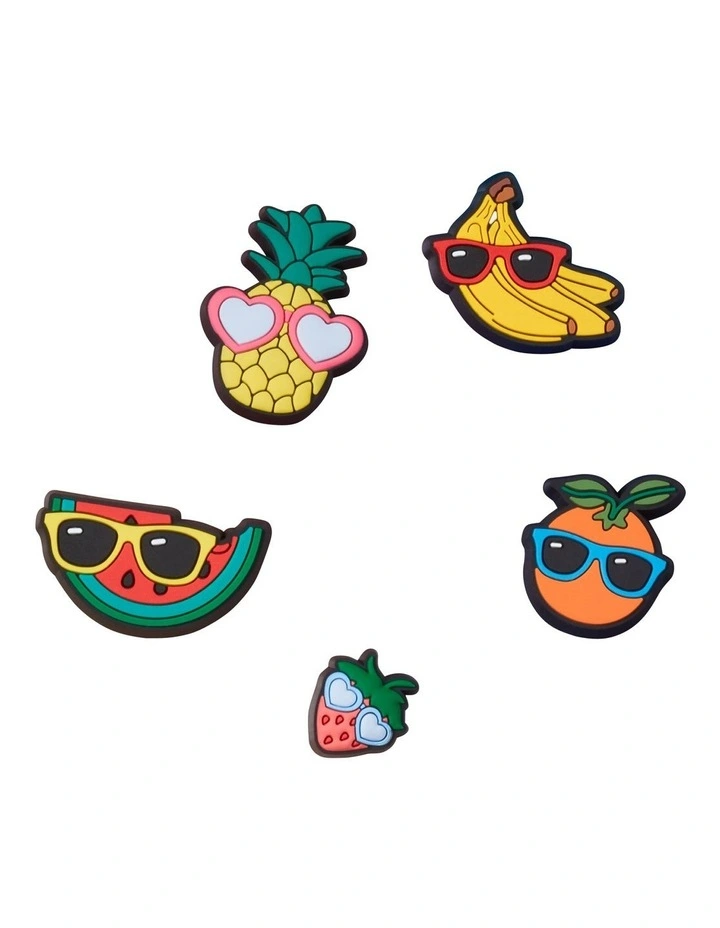 Cute Fruit with Sunnies Charms 5 Pack in Multi