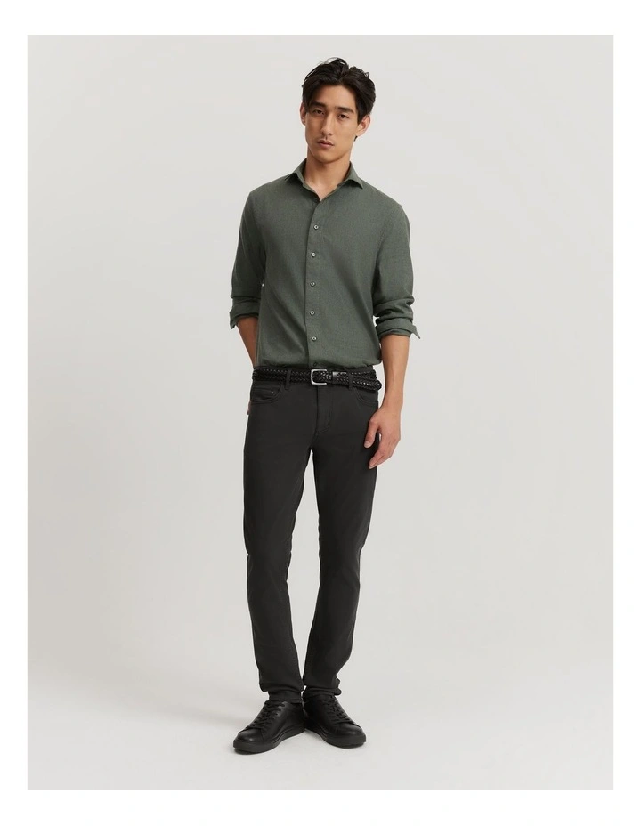 Garment Dyed Twill Pant in Washed Black