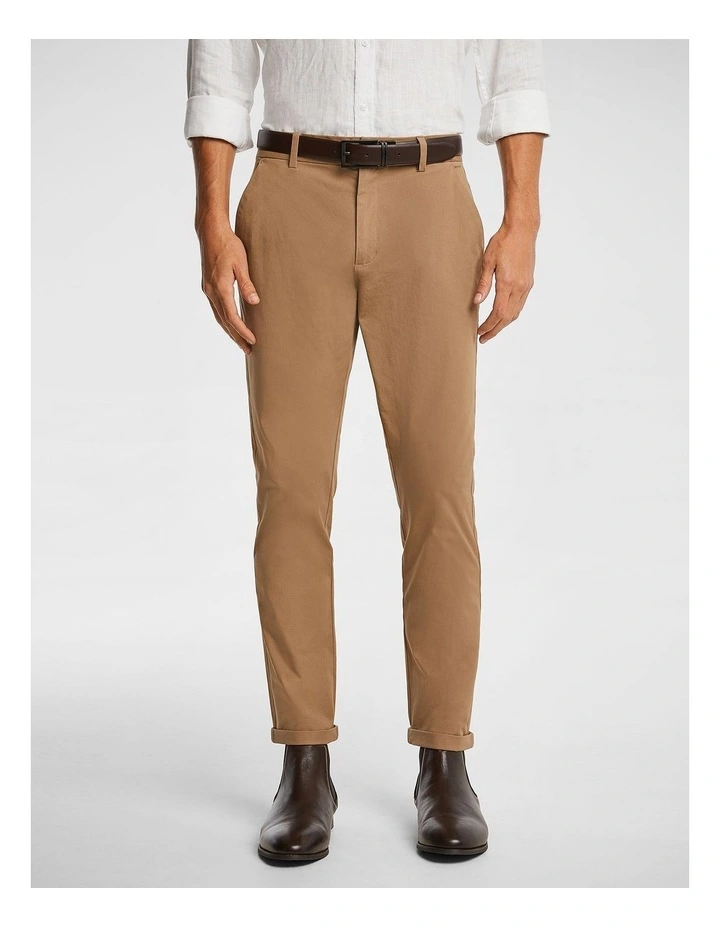 Danny Super Stretch Slim Chinos in Latte