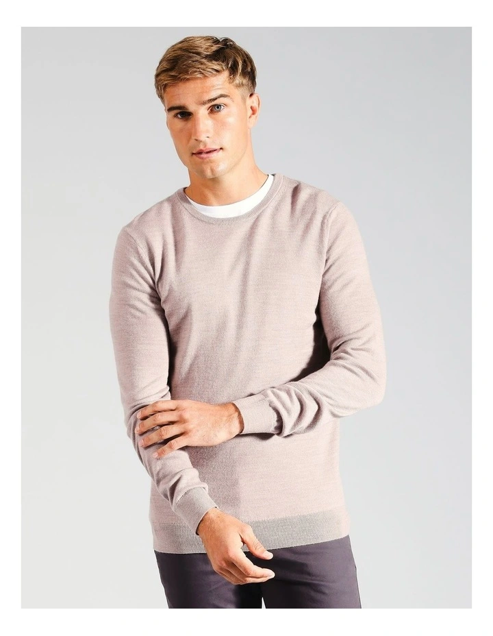 Australian Merino Crew Neck Knit in Beige