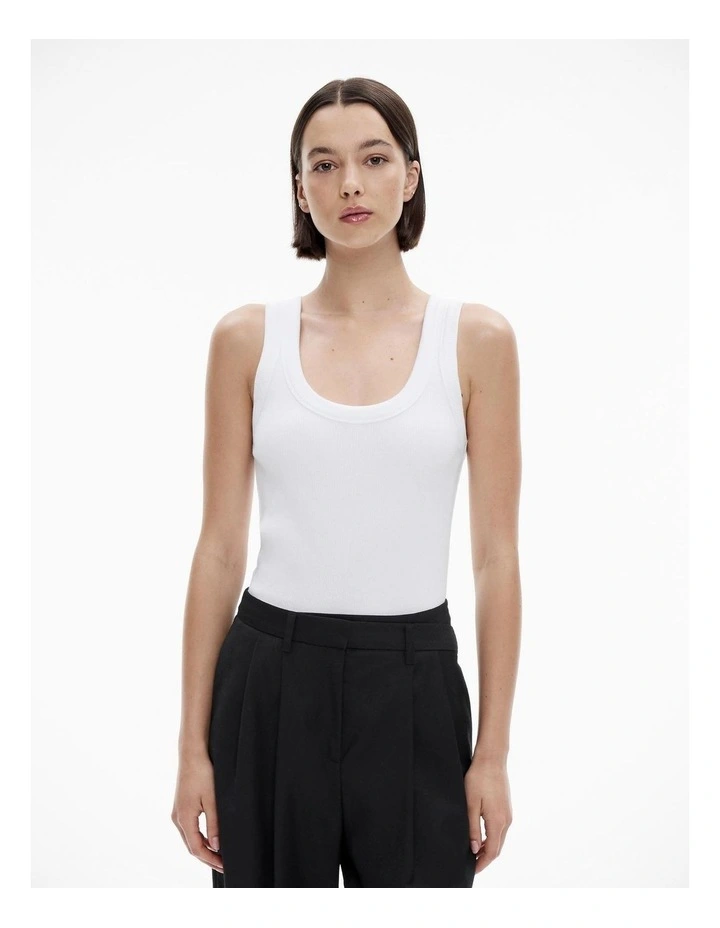 Bind Detail Racer in Pure White