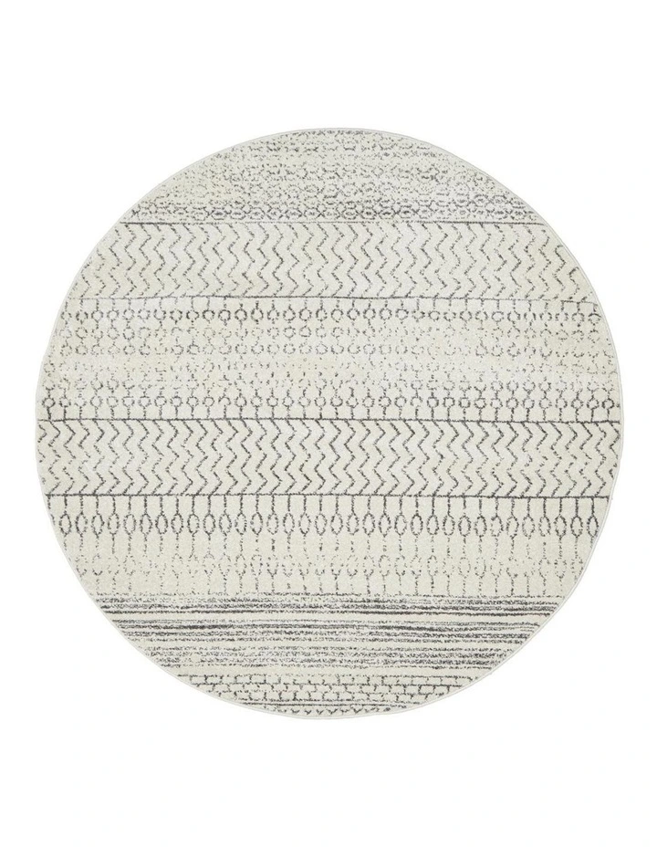 Chrome Harper Silver Round Rug