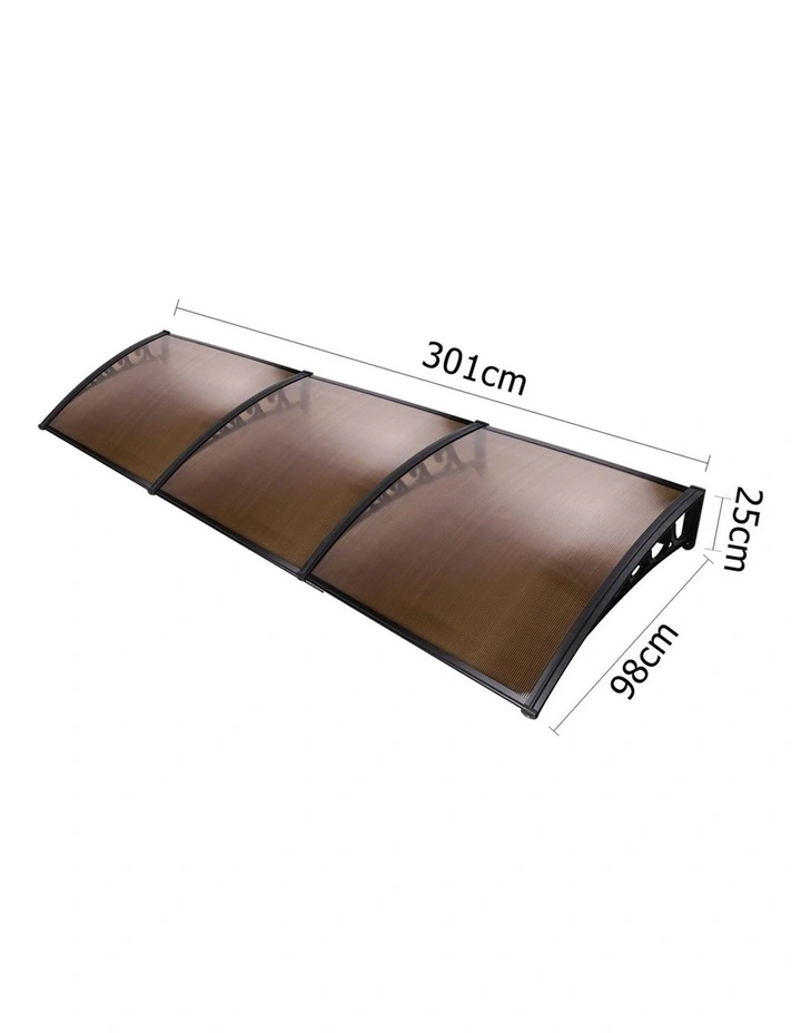 1m x 3m DIY Window Door Awning Canopy Patio UV Rain Sun Shield