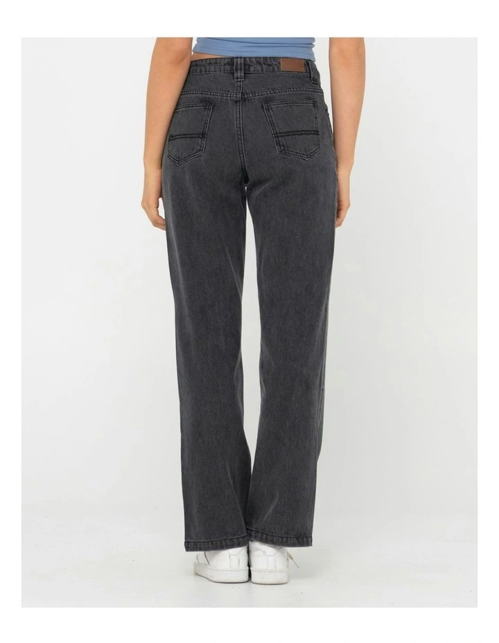 Low Rise Straight Leg Denim Jean in Black