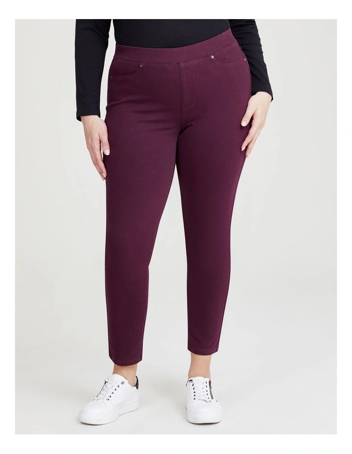 The Best Friend Denim Jegging in Merlot
